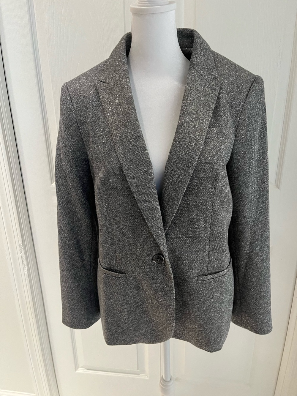 Tommy Hilfiger Women's Gray Tailored Single-Button Blazer